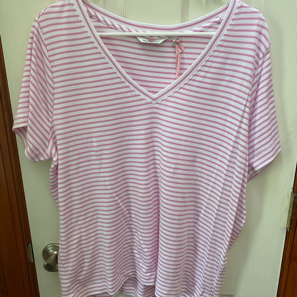 Vineyard Vines NWT SZ XXL PINK/WHITE STRIPED SHIRT